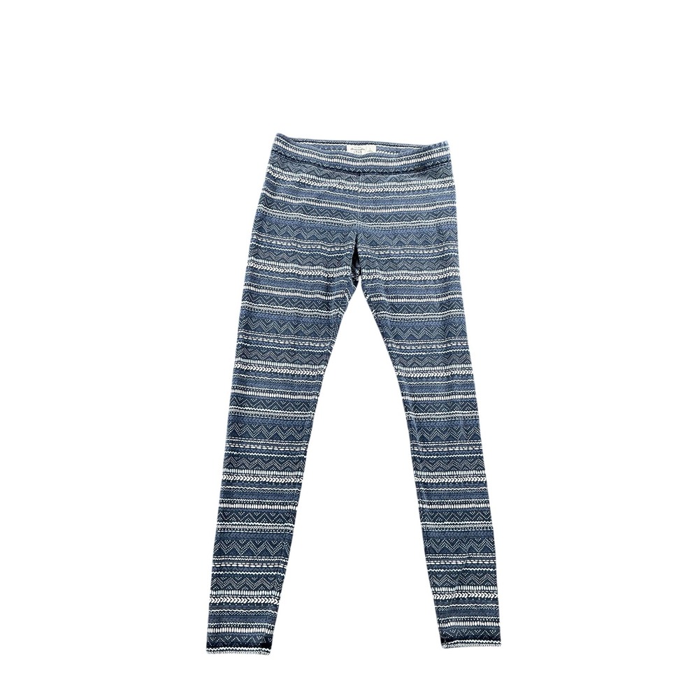Abercrombie & Fitch Blue White Fair Isle Geometric Leggings Size Small S